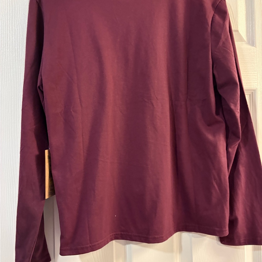 NWT Born Deep Plum Long Sleeve Tee with Tag. Don’t worry ski happy graphic - Picture 3 of 7